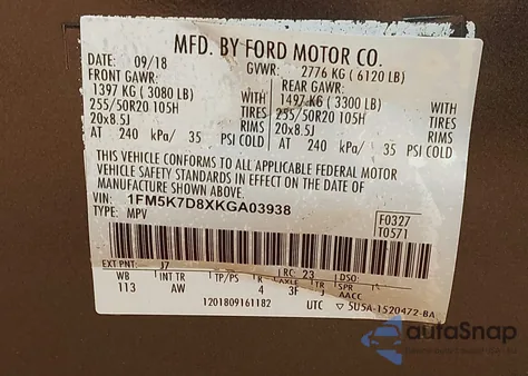 2019 Ford Explorer Xlt from USA, damaged, VIN 1FM5K7D8XKGA03938